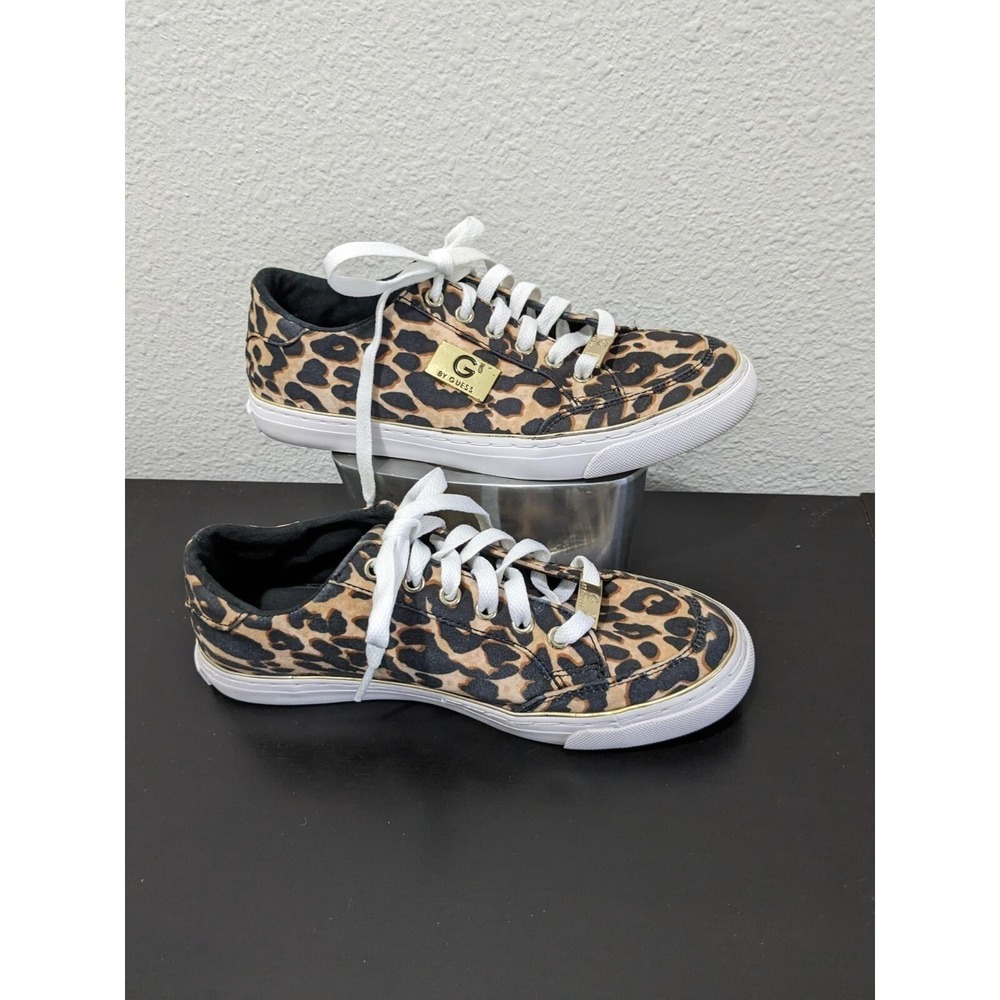 G by Guess Leopard Print Sneakers Womens 5.5M Casual Fashion Lace-Up Shoes - Picture 3 of 10